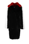 Msgm Rex Lapin Fur Coat - Black/white In Black