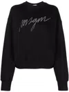 Msgm Rhinestone-embelished Sweatshirt In Black