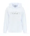 Msgm Rhinestone Embellished Hoodie In White