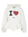 Msgm Ivory Sweatshirt For Girl With Logo In White
