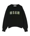 Msgm Rhinestone-embellished Sweatshirt In Black
