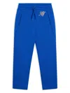 Msgm Rhinestone-embellished Track Pants In Blue