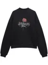Msgm Rhinestone Slogan-print Sweatshirt In Black
