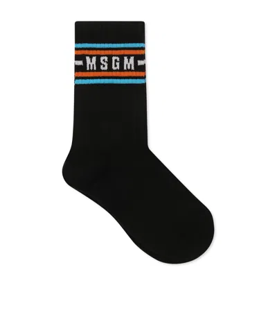 Msgm Rib Socks In Black