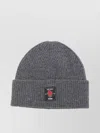 Msgm Ribbed Beanie Rose Patch