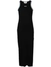 Msgm Ribbed Dress With Applications In Black