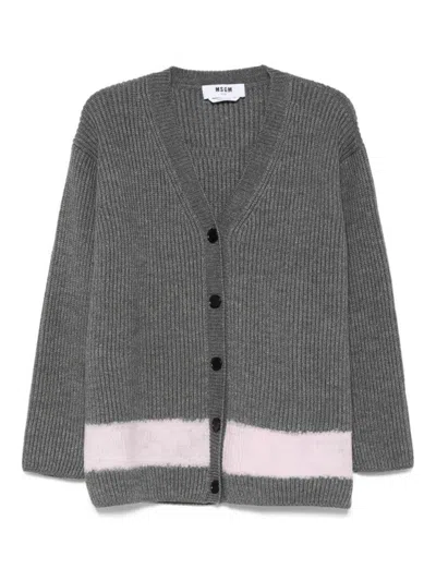 Msgm Cardigan In Gray