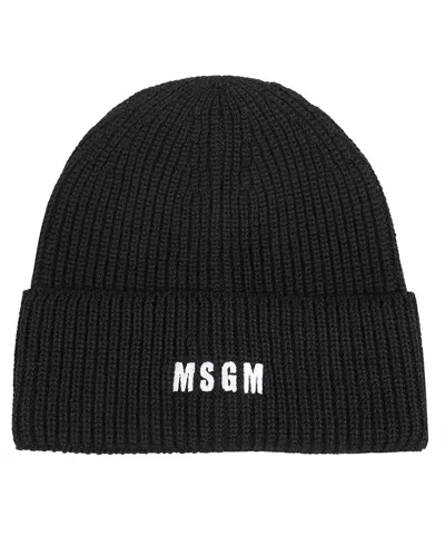 Msgm Ribbed Knit Beanie