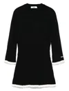 Msgm Ribbed-knit Dress In Black