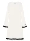 Msgm Ribbed-knit Dress In White