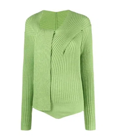 MSGM RIBBED-KNIT KNOT-DETAIL TOP