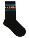 Msgm Ribbed-knit Socks In Black