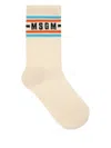 Msgm Ribbed-knit Socks In Neutrals