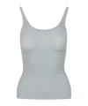 Msgm Grey Solid Scoop Neck Top In Animal Print
