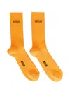 Msgm Ribbed Socks In Orange