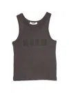 Msgm Ribbed Tank Top In Brown