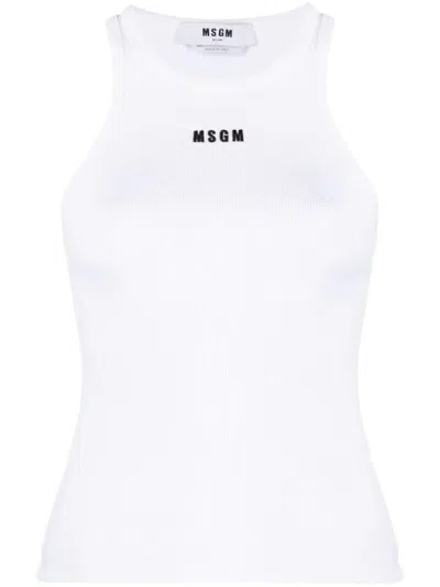 Msgm Top  Woman Color White In White