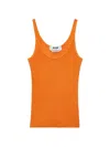 Msgm Ribbed Tank Top In Orange