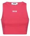 Msgm Ribbed Tank Top In Pink