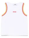 Msgm Ribbed Tank Top In White