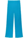 Msgm Ribbed Trousers In Blue