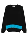 Msgm Ribbed Wool Sweater In Black