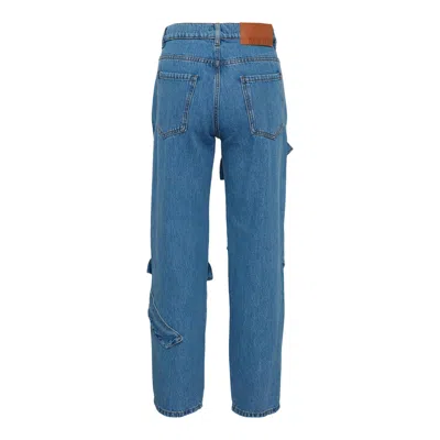 Msgm Ribbon Detail Denim Jeans In Blue