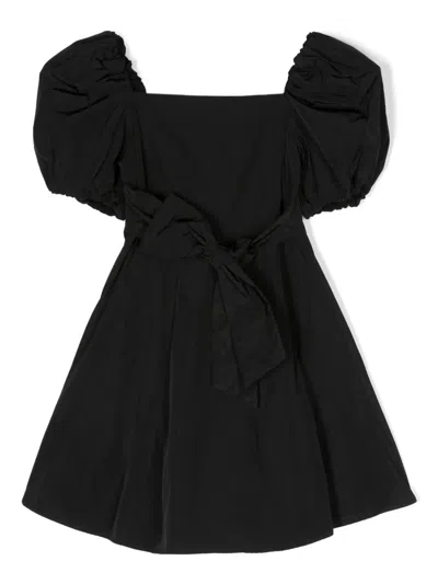 Msgm Kids' Ribbon-detailed Dress In Black