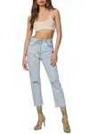 Msgm Ripped-detailing Cropped Jeans In Light Blue