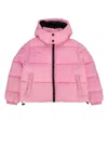 Msgm Ripstop Nylon Puffer Jacket Unisex In Rosa/pink