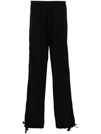 Msgm Ripstop Structure Trousers In Black