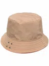 Msgm Rivet Detail Bucket Hat In Neutral