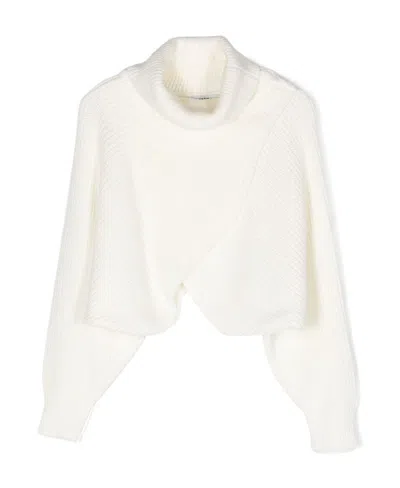 Msgm Roll-neck Ribbed-knit Jumper In White