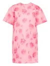 Msgm Floral-print Mini Dress In Pink