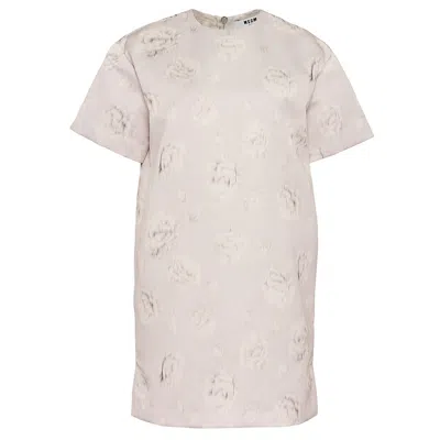 Msgm Rosa T-shirt Dress In Gray