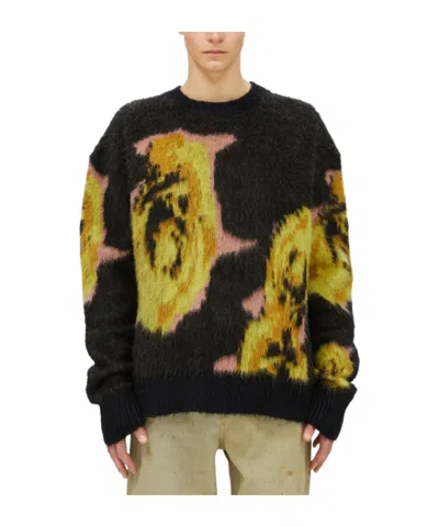 MSGM MSGM ROSE INTARSIA-KNIT CREWNECK JUMPER