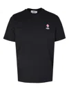 Msgm Rose-motif T-shirt In Black