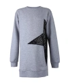 Msgm Round Collar Long Sleeve Sweater In Gray
