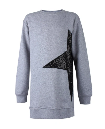 Msgm Round Collar Long Sleeve Sweater In Gray