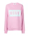 Msgm Round Collar Long Sleeve Sweater In Pink
