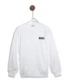 Msgm Round Collar Printed Sweatshirt In White