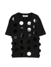 Msgm Round-cutout T-shirt In Black