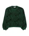 Msgm Round Neck Knitted Sweater In Black