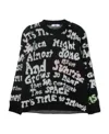 Msgm Round Neck Knitted Sweater In Black