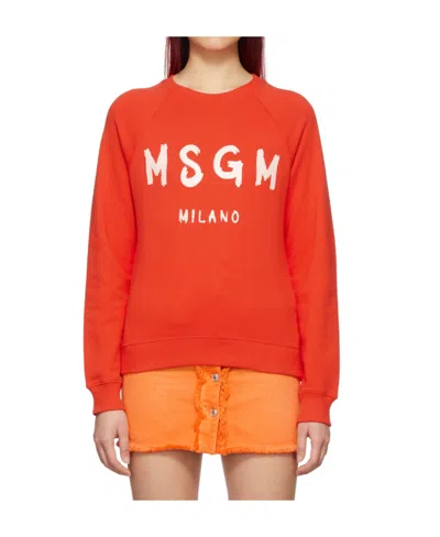 Msgm Round-neck Sweater In Red