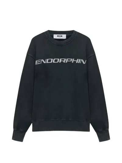 Msgm Round-neck Sweatshirt In Gray