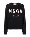 Msgm Logo-print Cotton Sweatshirt In Black