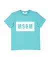 Msgm Round-necked Logo T-shirt In Blue