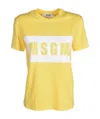 Msgm Round-necked Logo T-shirt In Yellow