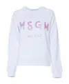 Msgm Round-necked Sweater In White